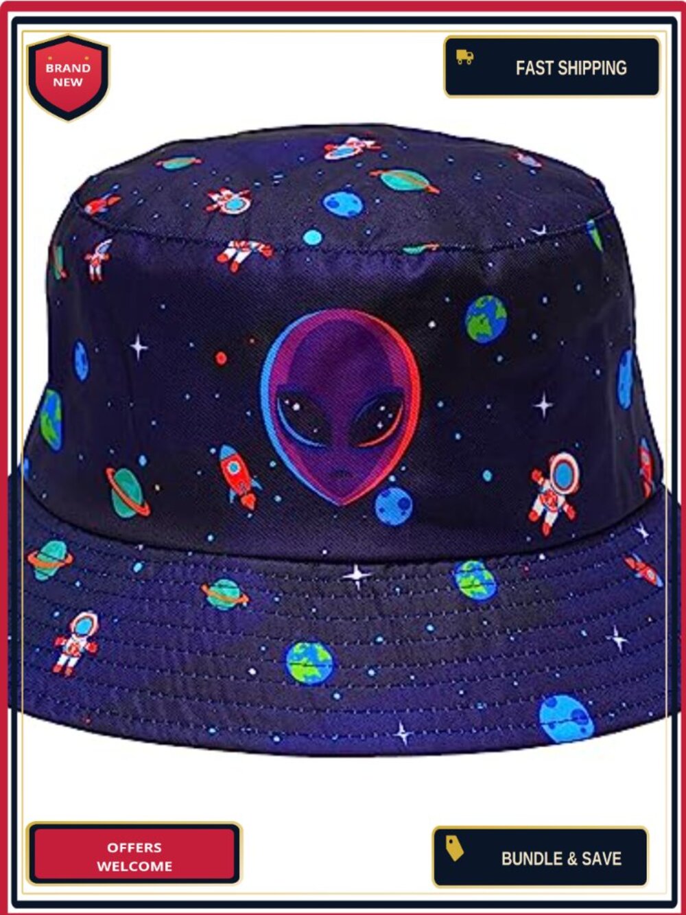 UPF 50+ Adjustable Bucket Hat Rave Festival Women Men Polyester